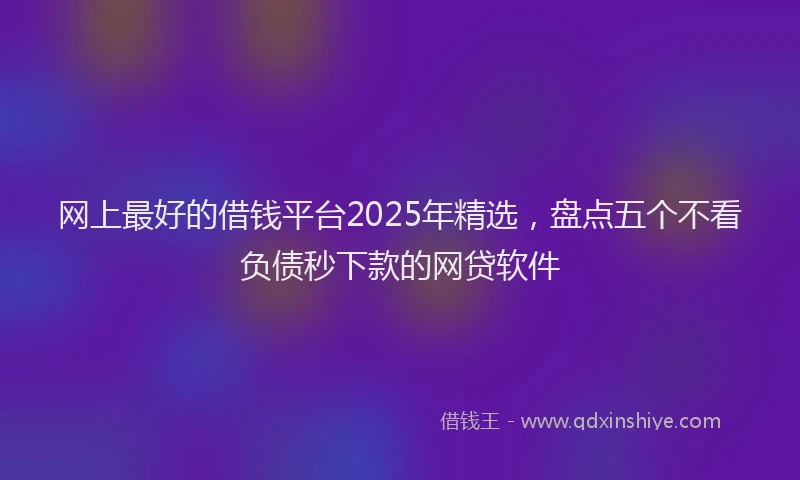 网上最好的借钱平台2025年精选，盘点五个不看负债秒下款的网贷软件