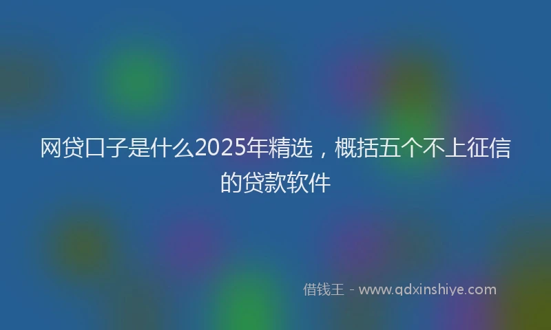 网贷口子是什么2025年精选，概括五个不上征信的贷款软件