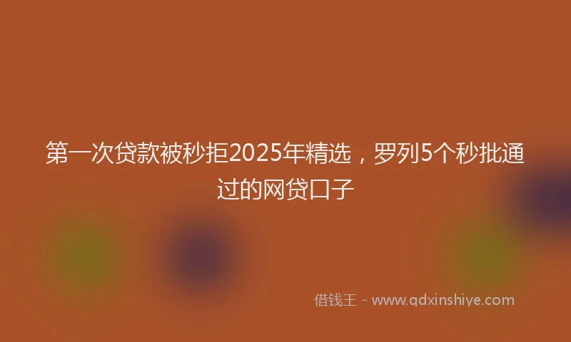 第一次贷款被秒拒2025年精选，罗列5个秒批通过的网贷口子