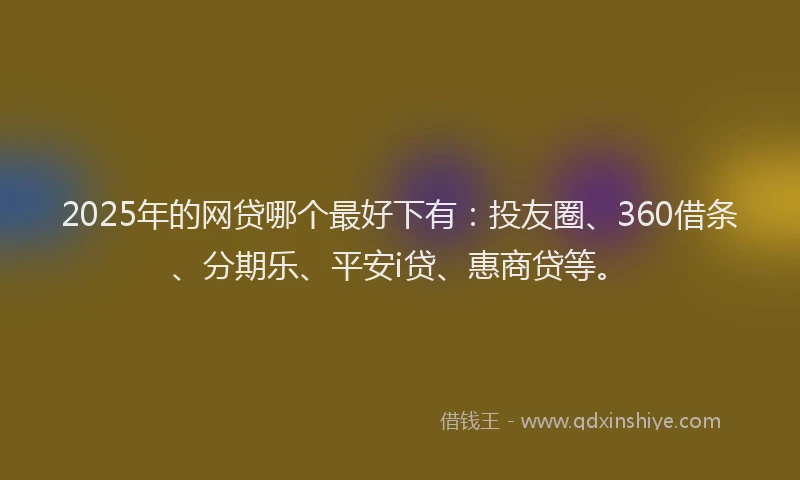 2025年的网贷哪个最好下有：投友圈、360借条、分期乐、平安i贷、惠商贷等。