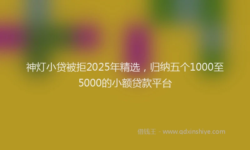 神灯小贷被拒2025年精选，归纳五个1000至5000的小额贷款平台