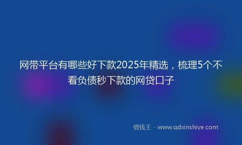 网带平台有哪些好下款2025年精选，梳理5个不看负债秒下款的网贷口子
