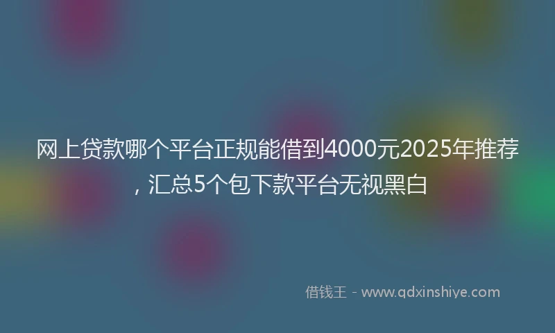 网上贷款哪个平台正规能借到4000元2025年推荐，汇总5个包下款平台无视黑白