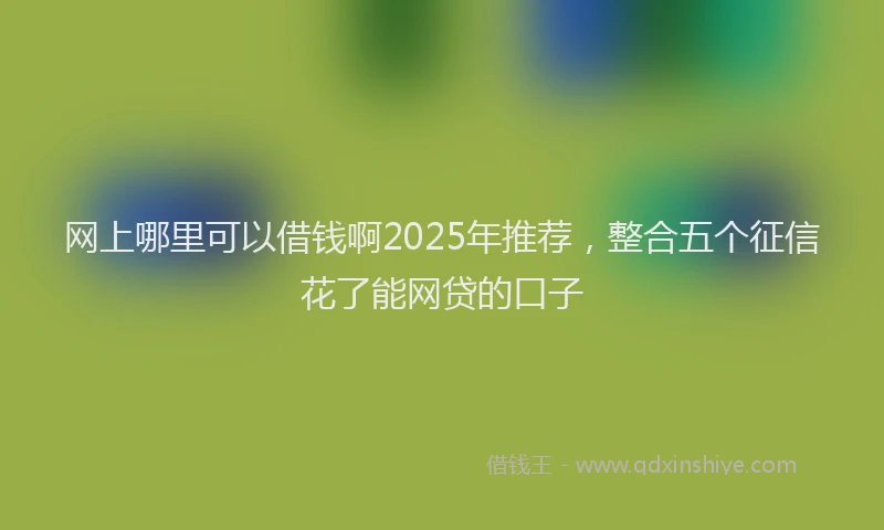 网上哪里可以借钱啊2025年推荐，整合五个征信花了能网贷的口子