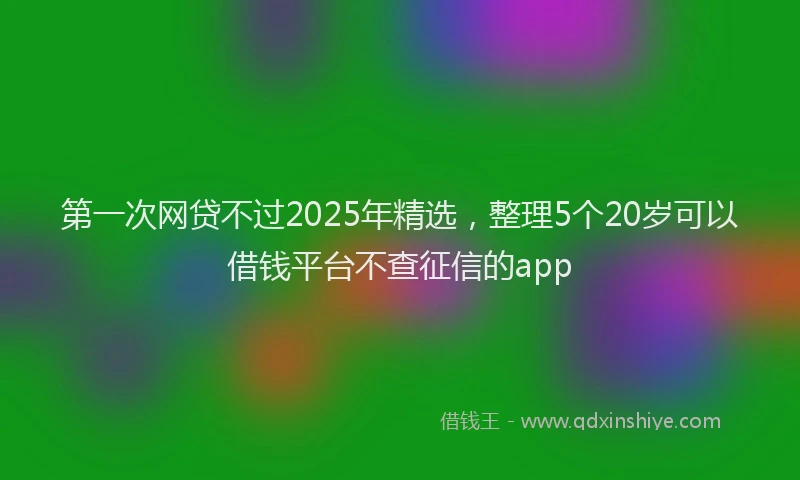 第一次网贷不过2025年精选，整理5个20岁可以借钱平台不查征信的app