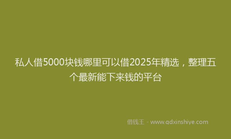 私人借5000块钱哪里可以借2025年精选，整理五个最新能下来钱的平台