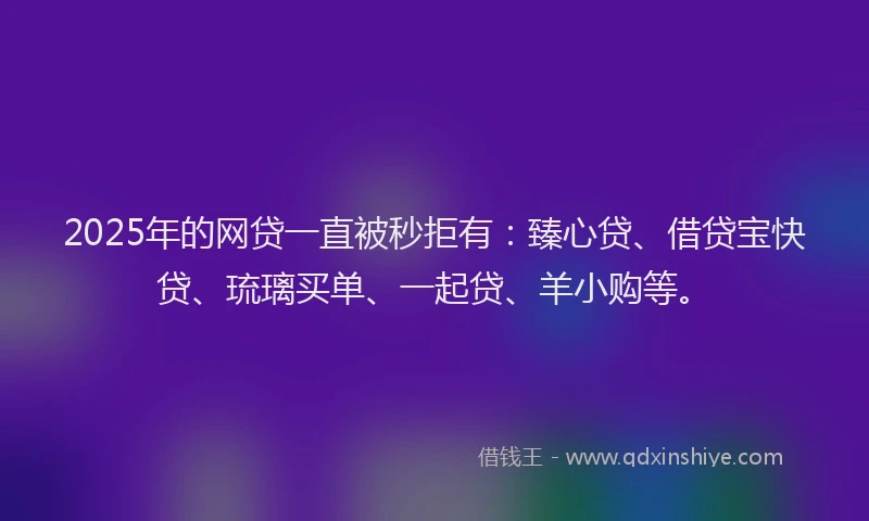 2025年的网贷一直被秒拒有：臻心贷、借贷宝快贷、琉璃买单、一起贷、羊小购等。