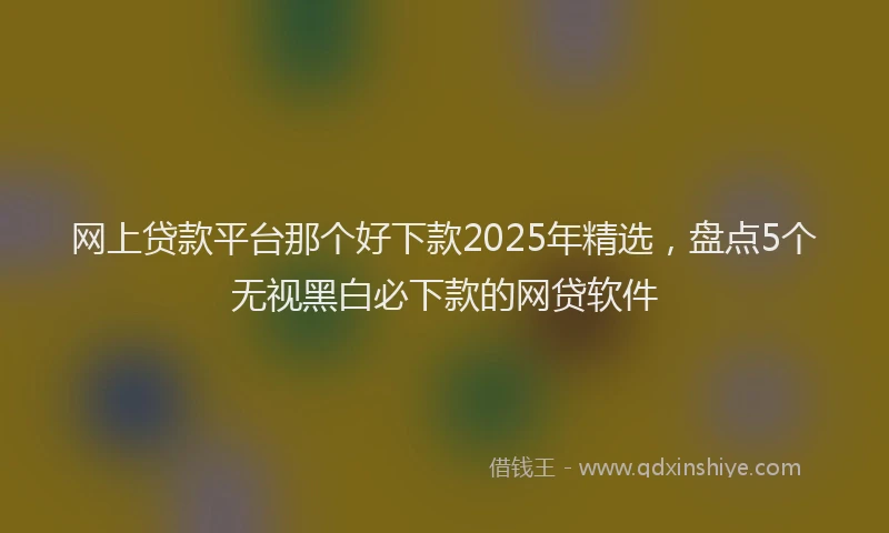 网上贷款平台那个好下款2025年精选，盘点5个无视黑白必下款的网贷软件