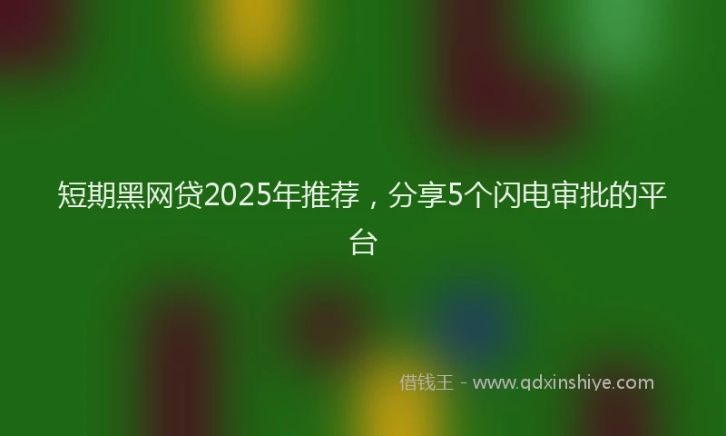 短期黑网贷2025年推荐，分享5个闪电审批的平台