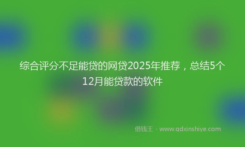 综合评分不足能贷的网贷2025年推荐，总结5个12月能贷款的软件