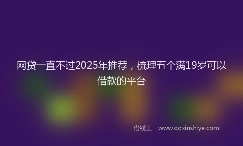 网贷一直不过2025年推荐，梳理五个满19岁可以借款的平台