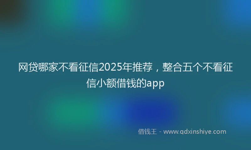 网贷哪家不看征信2025年推荐，整合五个不看征信小额借钱的app