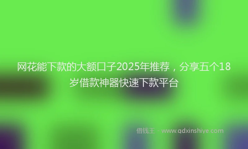 网花能下款的大额口子2025年推荐，分享五个18岁借款神器快速下款平台