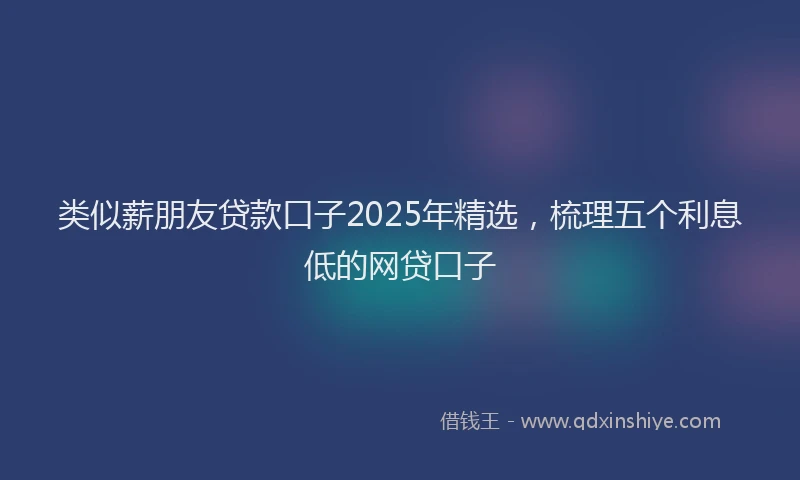 类似薪朋友贷款口子2025年精选，梳理五个利息低的网贷口子