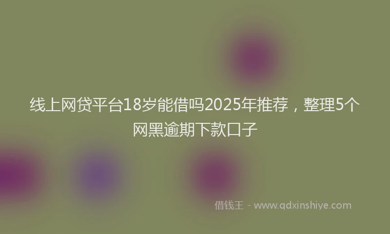 线上网贷平台18岁能借吗2025年推荐，整理5个网黑逾期下款口子