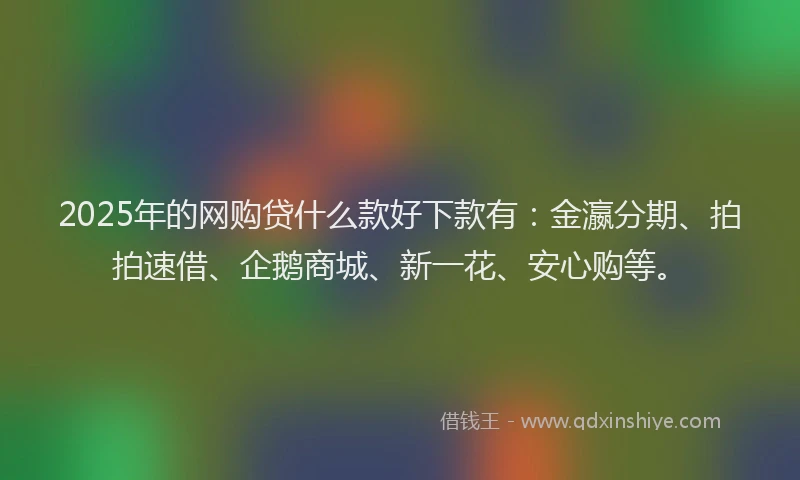 2025年的网购贷什么款好下款有：金瀛分期、拍拍速借、企鹅商城、新一花、安心购等。