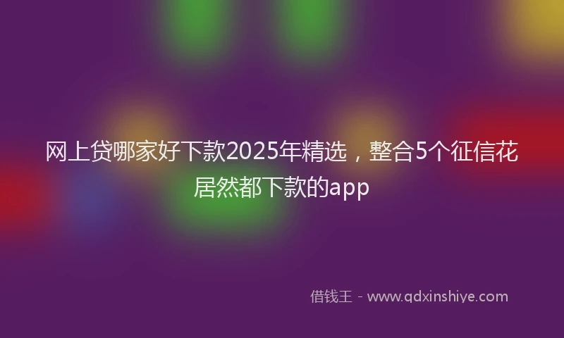 网上贷哪家好下款2025年精选，整合5个征信花居然都下款的app