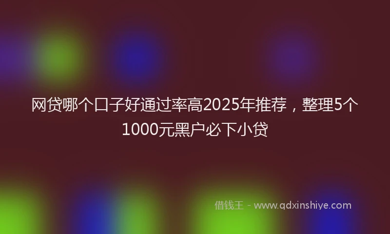 网贷哪个口子好通过率高2025年推荐，整理5个1000元黑户必下小贷