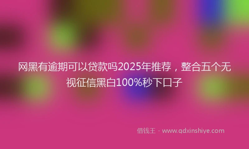 网黑有逾期可以贷款吗2025年推荐，整合五个无视征信黑白100%秒下口子