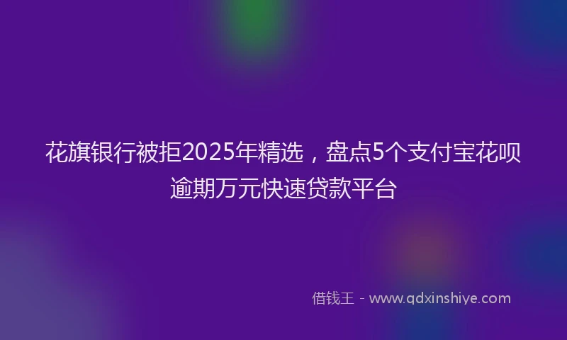 花旗银行被拒2025年精选，盘点5个支付宝花呗逾期万元快速贷款平台