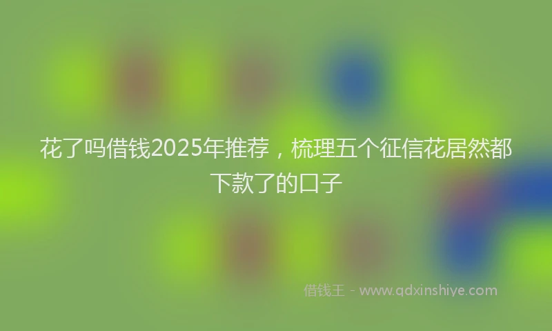 花了吗借钱2025年推荐，梳理五个征信花居然都下款了的口子