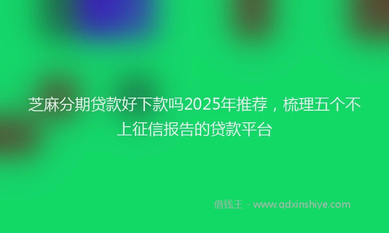 芝麻分期贷款好下款吗2025年推荐，梳理五个不上征信报告的贷款平台