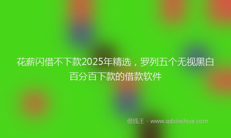 花薪闪借不下款2025年精选，罗列五个无视黑白百分百下款的借款软件