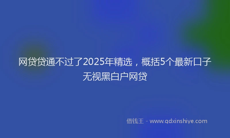 网贷贷通不过了2025年精选，概括5个最新口子无视黑白户网贷
