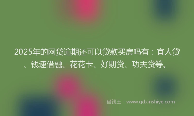 2025年的网贷逾期还可以贷款买房吗有：宜人贷、钱速借融、花花卡、好期贷、功夫贷等。