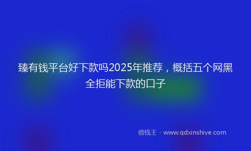 臻有钱平台好下款吗2025年推荐，概括五个网黑全拒能下款的口子
