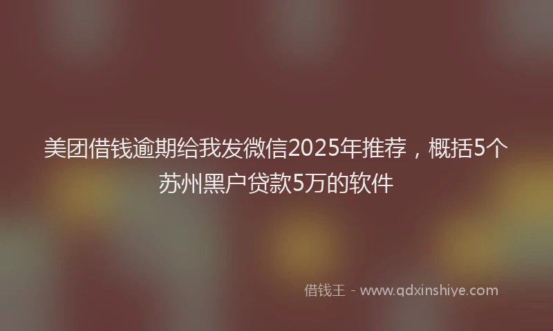 美团借钱逾期给我发微信2025年推荐，概括5个苏州黑户贷款5万的软件