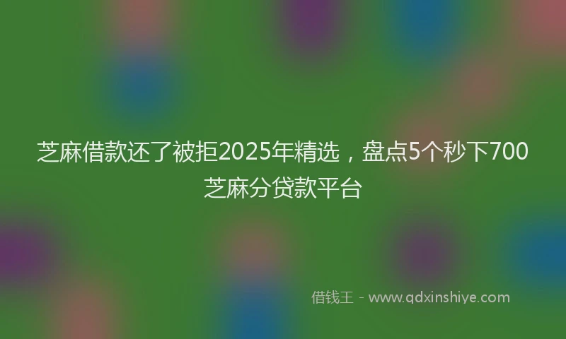 芝麻借款还了被拒2025年精选，盘点5个秒下700芝麻分贷款平台