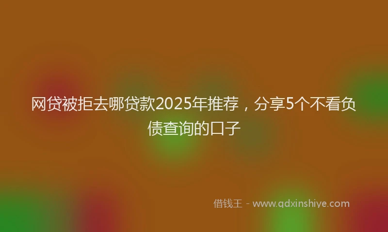 网贷被拒去哪贷款2025年推荐，分享5个不看负债查询的口子