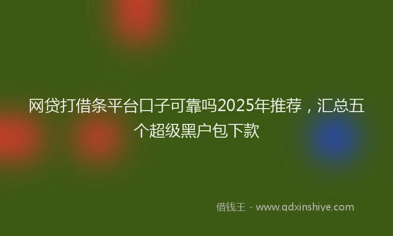 网贷打借条平台口子可靠吗2025年推荐，汇总五个超级黑户包下款