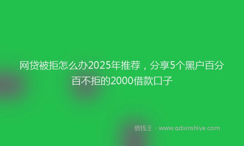 网贷被拒怎么办2025年推荐，分享5个黑户百分百不拒的2000借款口子