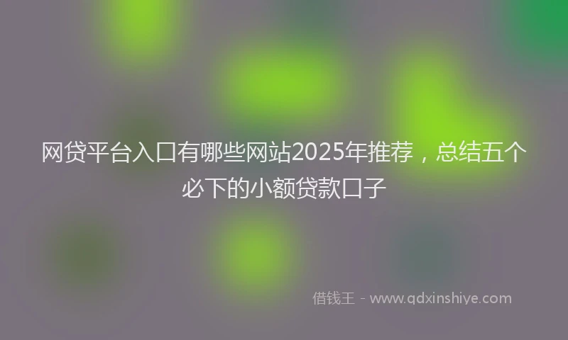 网贷平台入口有哪些网站2025年推荐，总结五个必下的小额贷款口子