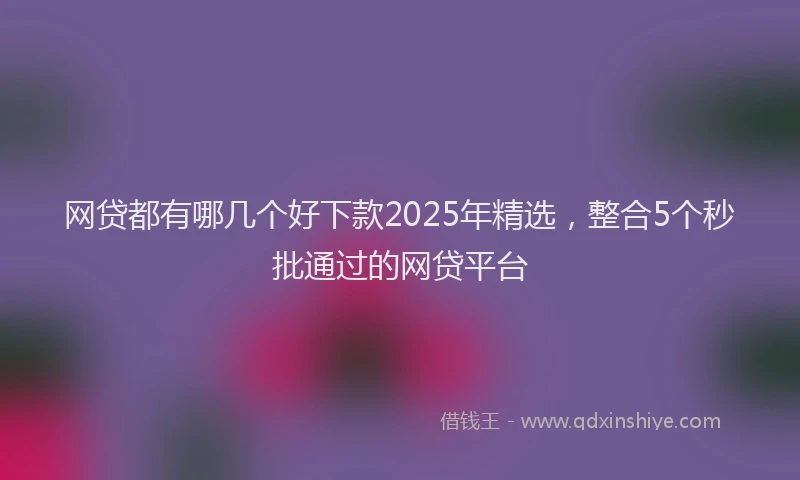 网贷都有哪几个好下款2025年精选，整合5个秒批通过的网贷平台