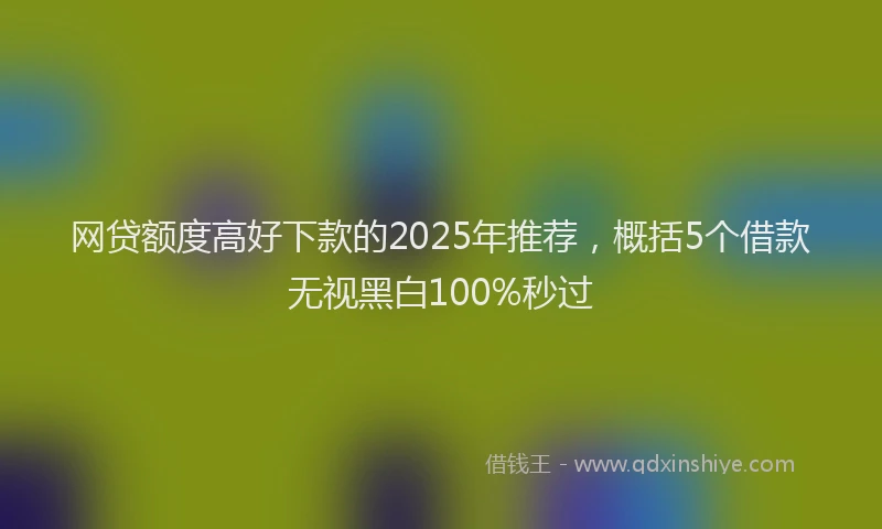 网贷额度高好下款的2025年推荐，概括5个借款无视黑白100%秒过