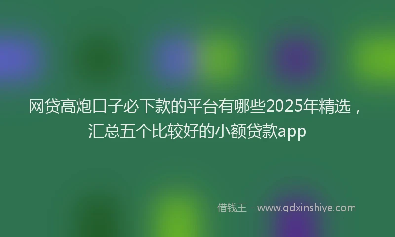 网贷高炮口子必下款的平台有哪些2025年精选，汇总五个比较好的小额贷款app