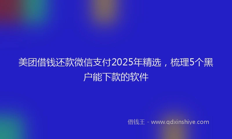 美团借钱还款微信支付2025年精选，梳理5个黑户能下款的软件