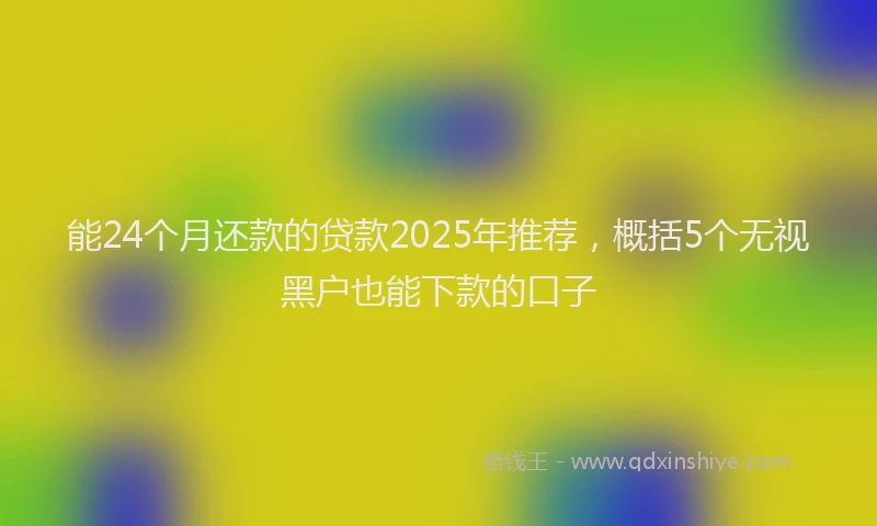 能24个月还款的贷款2025年推荐，概括5个无视黑户也能下款的口子