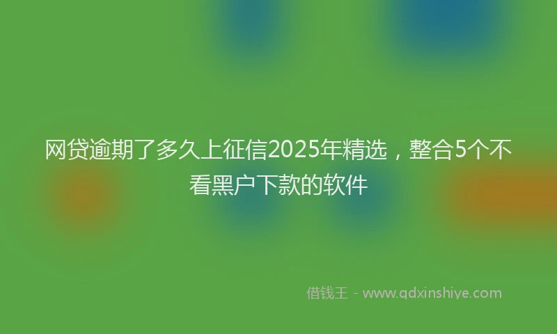 网贷逾期了多久上征信2025年精选，整合5个不看黑户下款的软件