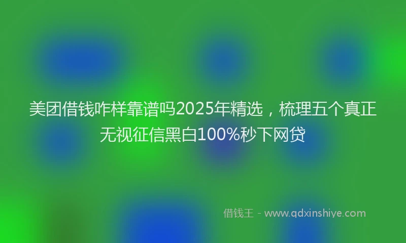 美团借钱咋样靠谱吗2025年精选，梳理五个真正无视征信黑白100%秒下网贷