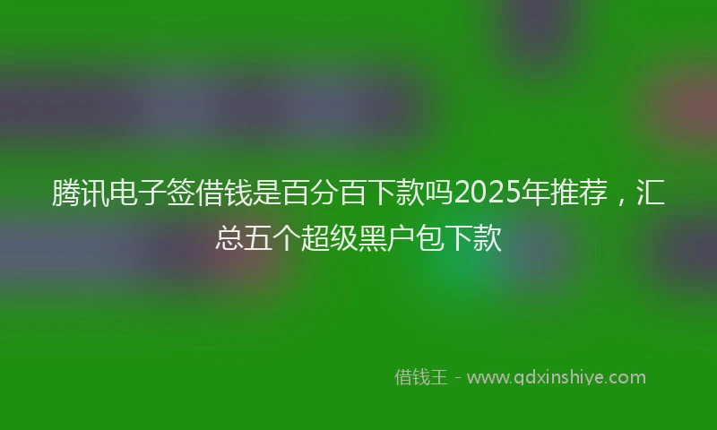 腾讯电子签借钱是百分百下款吗2025年推荐，汇总五个超级黑户包下款