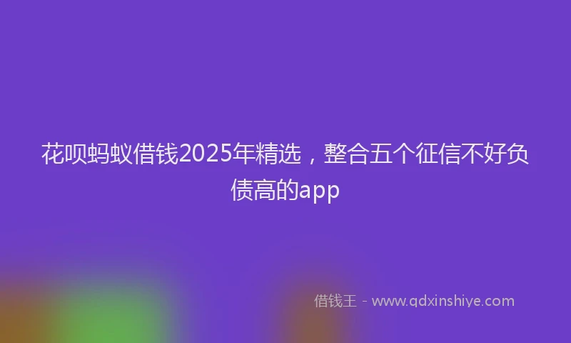 花呗蚂蚁借钱2025年精选，整合五个征信不好负债高的app