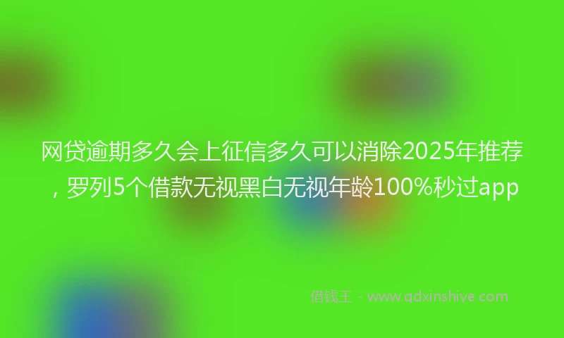 网贷逾期多久会上征信多久可以消除2025年推荐，罗列5个借款无视黑白无视年龄100%秒过app