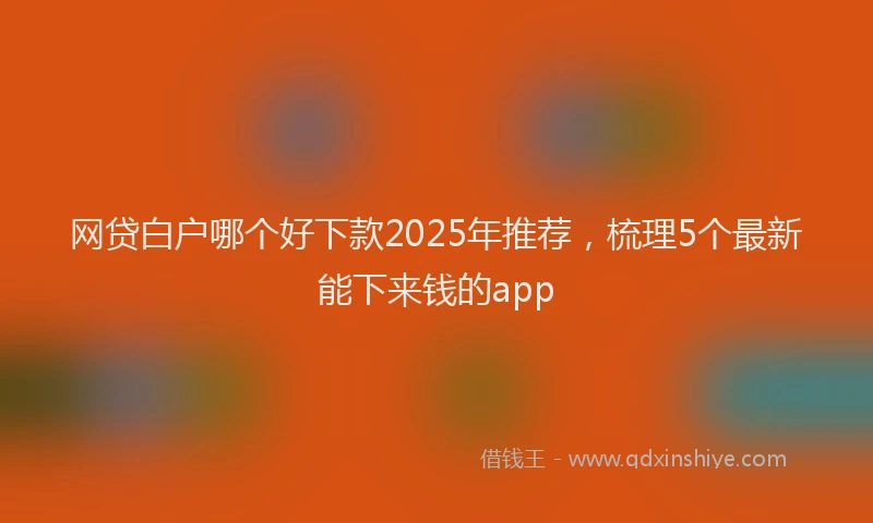 网贷白户哪个好下款2025年推荐，梳理5个最新能下来钱的app