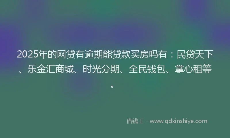 2025年的网贷有逾期能贷款买房吗有：民贷天下、乐金汇商城、时光分期、全民钱包、掌心租等。