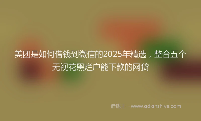 美团是如何借钱到微信的2025年精选，整合五个无视花黑烂户能下款的网贷