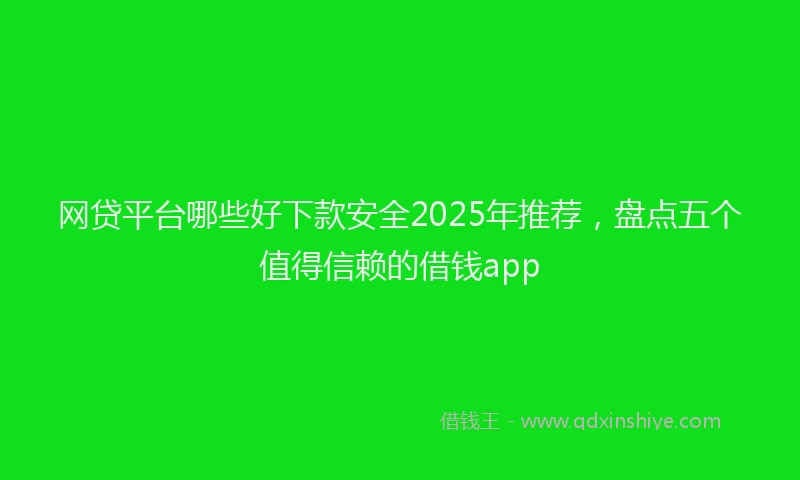 网贷平台哪些好下款安全2025年推荐，盘点五个值得信赖的借钱app